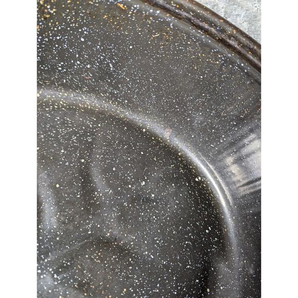 GHC Enamelware Turkey Roaster Lid 16x12x4 BLACK WHITE SPECK USA - Picture 13 of 14